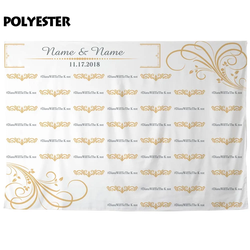 Allenjoy фон для свадебной фотосъемки с надписью золотистого цвета кружевным узором