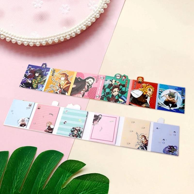 

Anime Peripheral Demon Slayer Memo Pad Cartoon Cute Lace Schedule Stationery Sticker