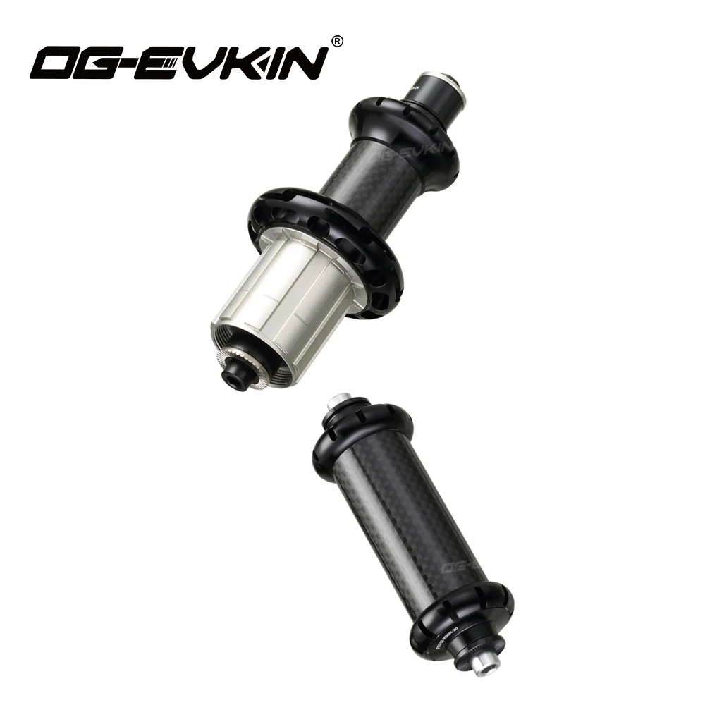 OG-EVKIN x Powerway R36 Super Light Road Bike Hubs Carbon Straight Pull Hub V-Brake Front/Rear 20/24H For Bicycle Hubs 10s/11s