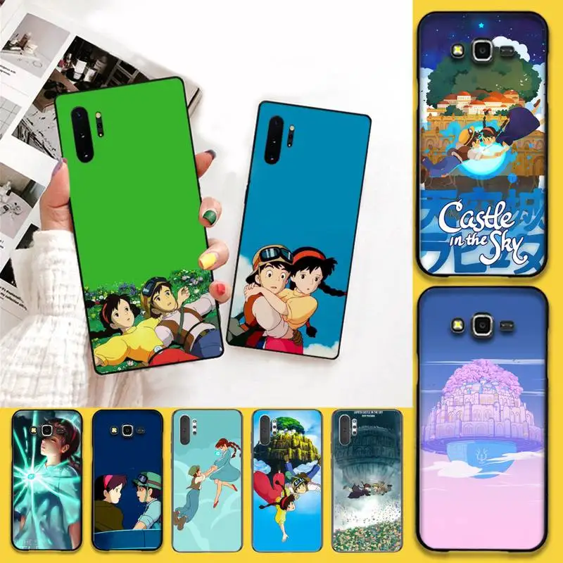 HPCHCJHM мультяшный замок в небе черный мягкий чехол для телефона Капа Samsung Galaxy J7 J8 J6