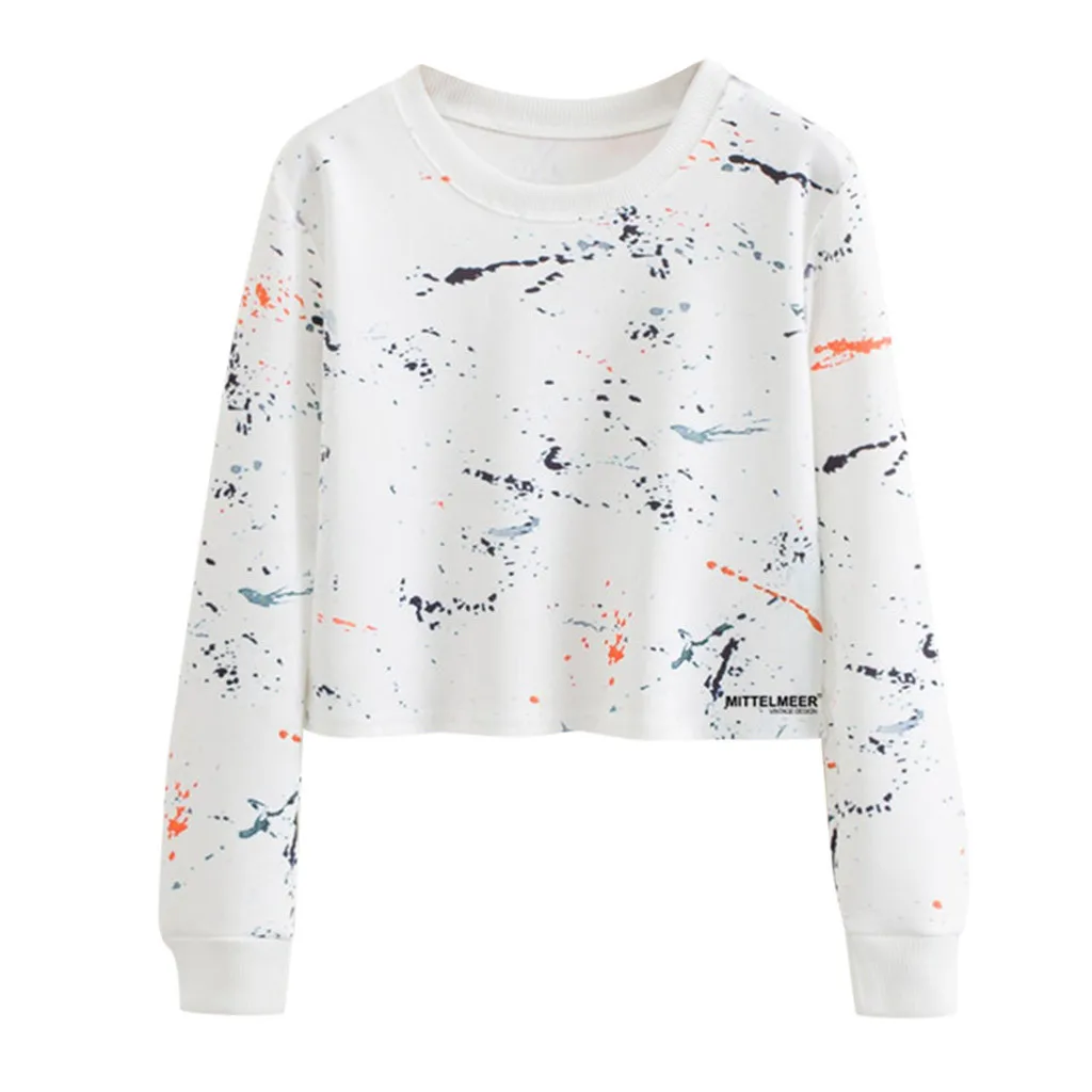 Зимняя женская модная Толстовка с принтом тай дай оверсайз длинным рукавом