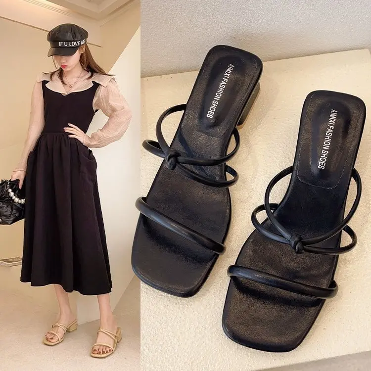 

Block Heels Comfort Shoes for Women Roman Sandals Suit Female Beige 2021 Summer Chunky Gladiator Fashion Low Black New Girls Sca