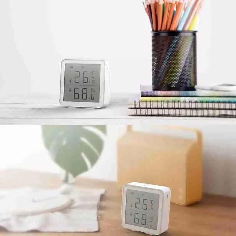 Wifi Temperature And Humidity Sensor Indoor Hygrometer Thermometer Support for Alexa Google Home Smart Life S0T6 | Безопасность и
