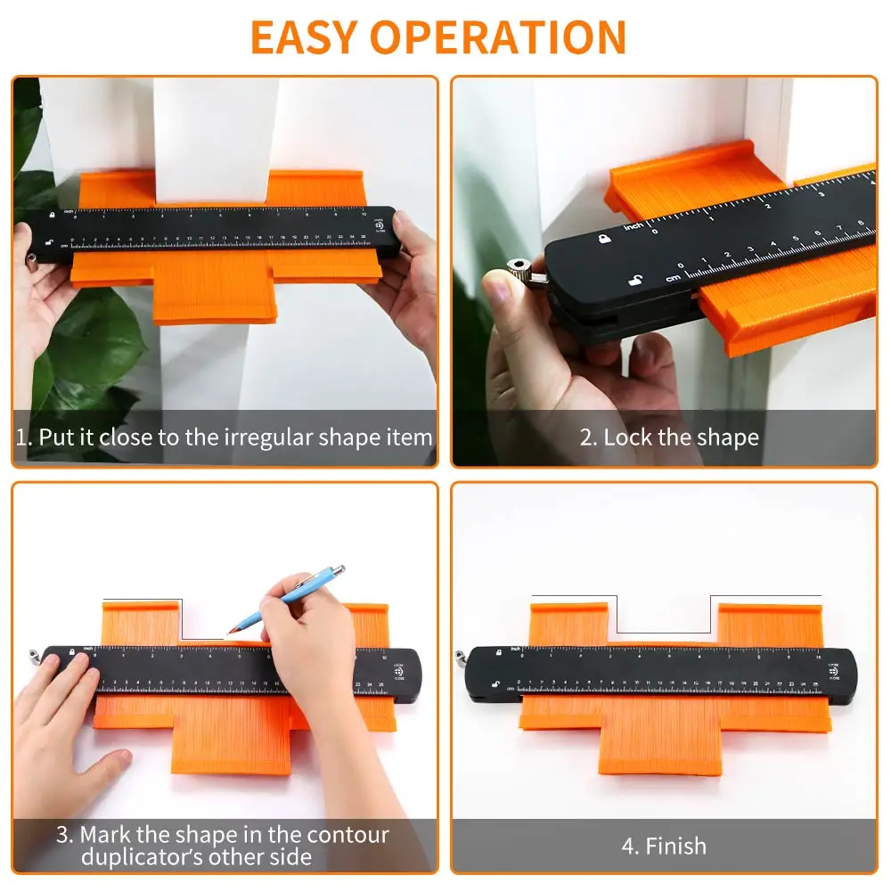

Profile Gauge Set Contour Duplicator Contour Copy Tool Ruler Measurement For Woodworking Blanket Cutting Floor Title