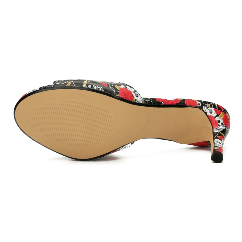 Summer Womens Slippers Sexy Platform Sandals Pu Leather Slippers for Girls High Heel 8cm Casual Sports Fitness Ladies Shoe Black