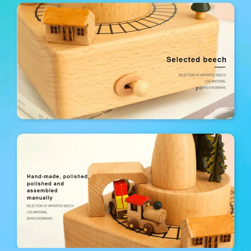 

Christmas Music Box Wooden Christmas Tree Train Musical Box for Birthday Wedding Gift Decorative YE-Hot
