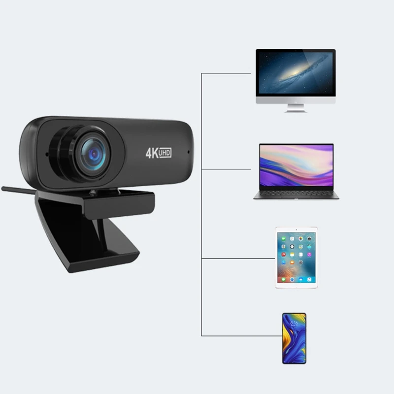 

4K Регулируемая веб-камера высокой четкости со встроенным микрофоном для дома и офиса