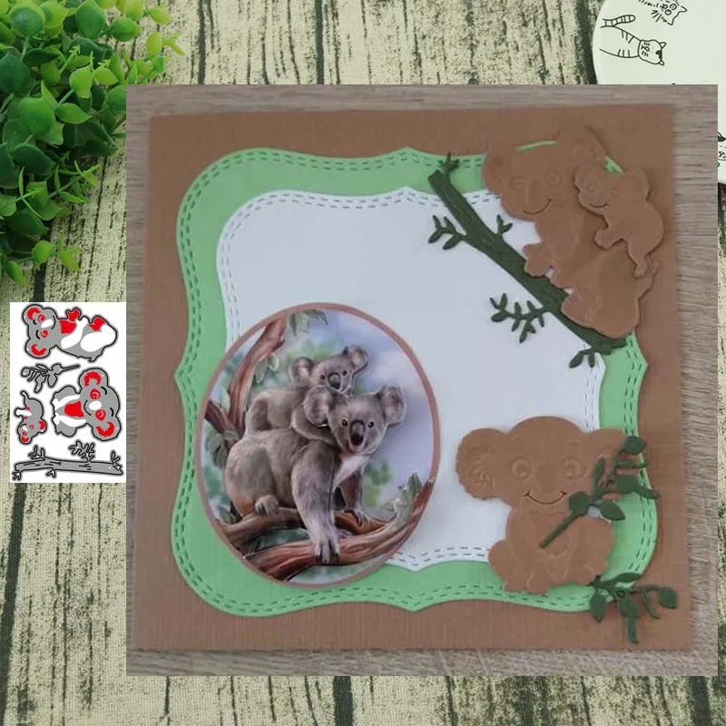 Металлические штампы Koala бамбуковые штампованные для скрапбукинга бумаги ручной