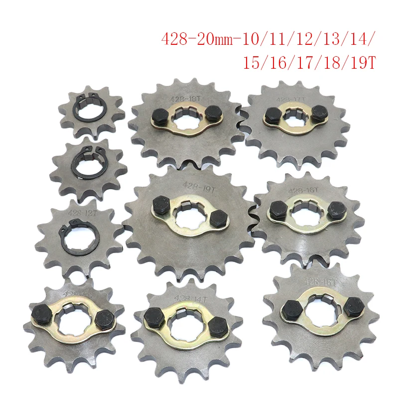 

Передняя Звездочка двигателя 428 #20 мм, 10 11 12 13 14 15 16 17 18 19T, зубья для 50 110 125 160cc, мотоцикла-внедорожника, квадроцикла