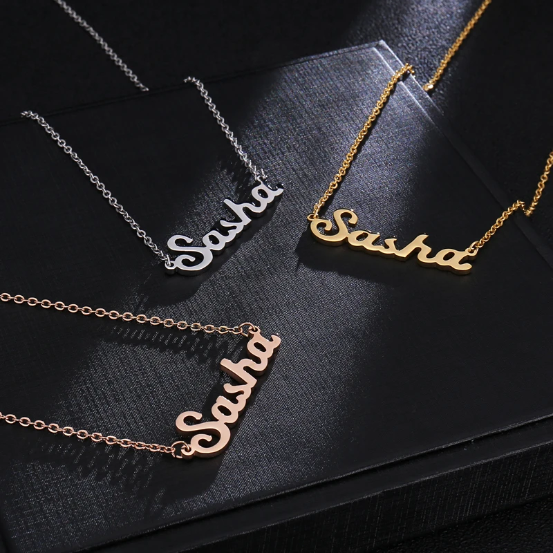 Индивидуальная ручная работа на заказ Золотая нержавеющая сталь имя кулон