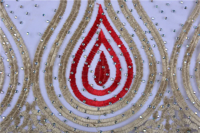 

High Quality Lace 2019 African French hot sale Lace Fabric Nigerian tulle embroidery stone lace Fabric for wedding dress lace