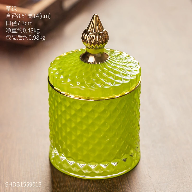 

Creative Glass Storage Jar Tea Modern Small Luxury Craft Storage Jars Sugar Container with Lids Bocal En Verre Jars DJ60ST