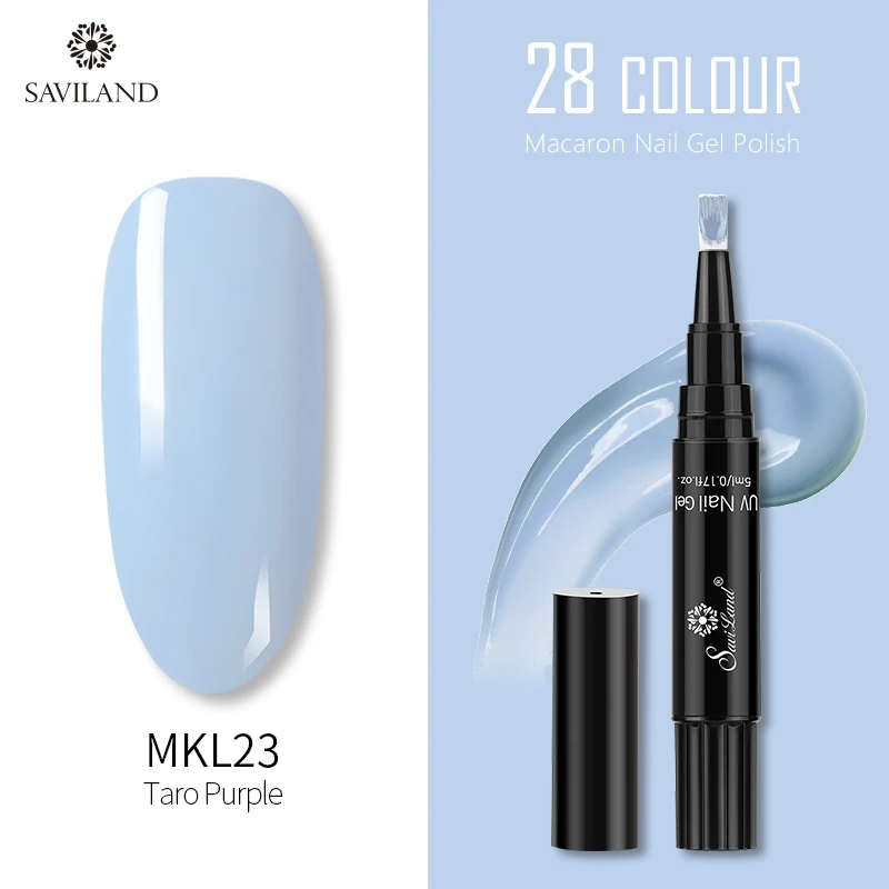 MKL23 SAVILAND 28 цветов блеск Макарон гель лак для ногтей ручка замочить от лак для ногтей праймер верхнее покрытие УФ гель лак для нейл-арта инструменты - Цвет: MKL23