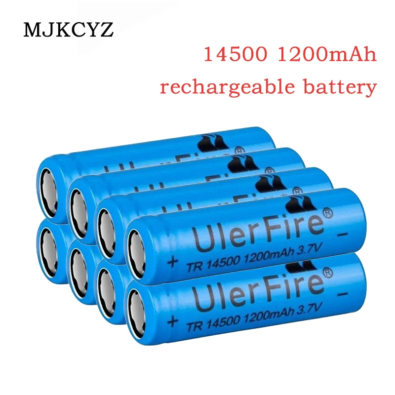 

14500 1200mAh 4/8/16/24pcs Flat head battery 3.7V Li-ion Rechargeable Batteries Lithium Flashlight Headlamps Mouse batteria