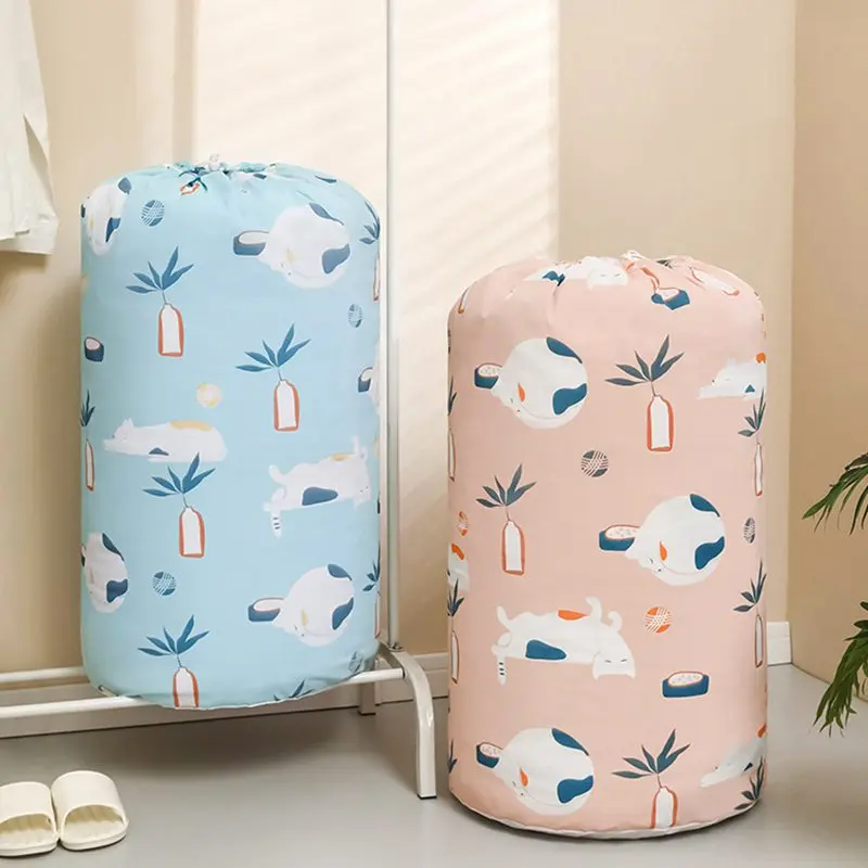 

Cartoon Printed Drawstring Quilt Bag Laundry Large Capacity Travel Storage Pouch Storage Bag Home Clothes Organizer Packing Bag