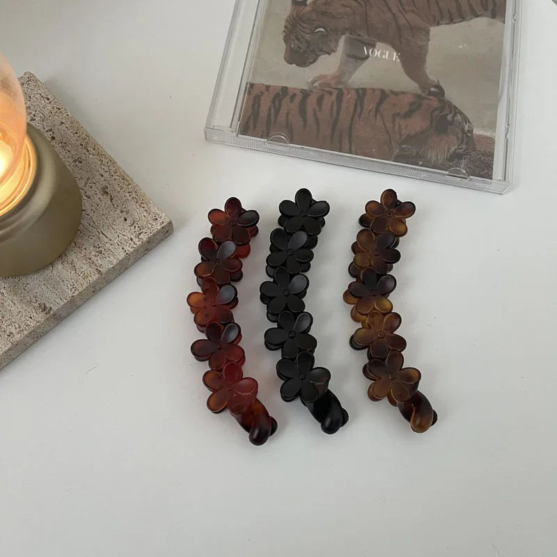 Корейский цветок банановый зажим маленький простой вертикальный заколка для