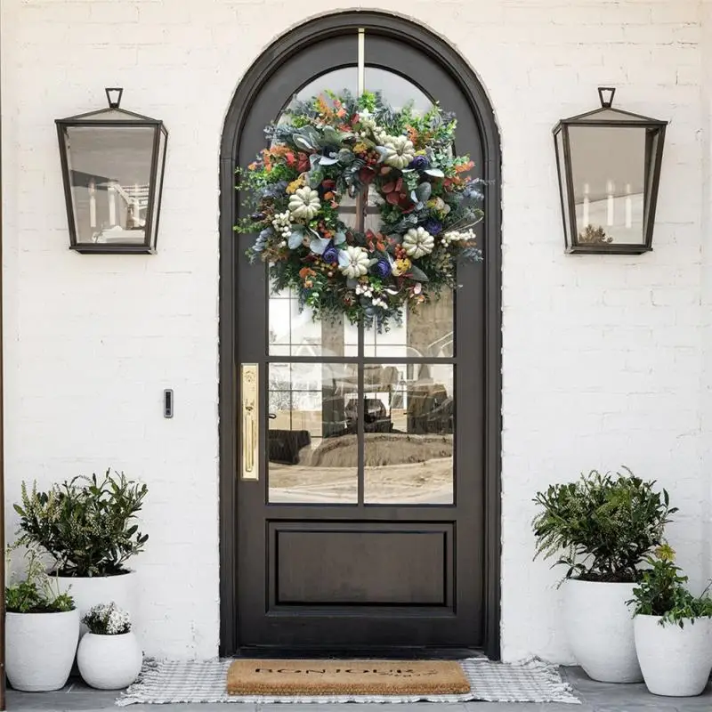

Christmas Wreath Artificial Green Eucalyptus Leaves Holiday Festival Door Hanging Garland Party Decoration for Door Wall Window
