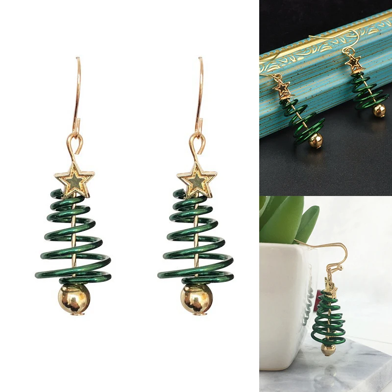 

New Christmas Earrings Pendant Christmas Tree Merry Christmas Decor for Home Cristmas Xmas Gifts For Kids Girfriend Women