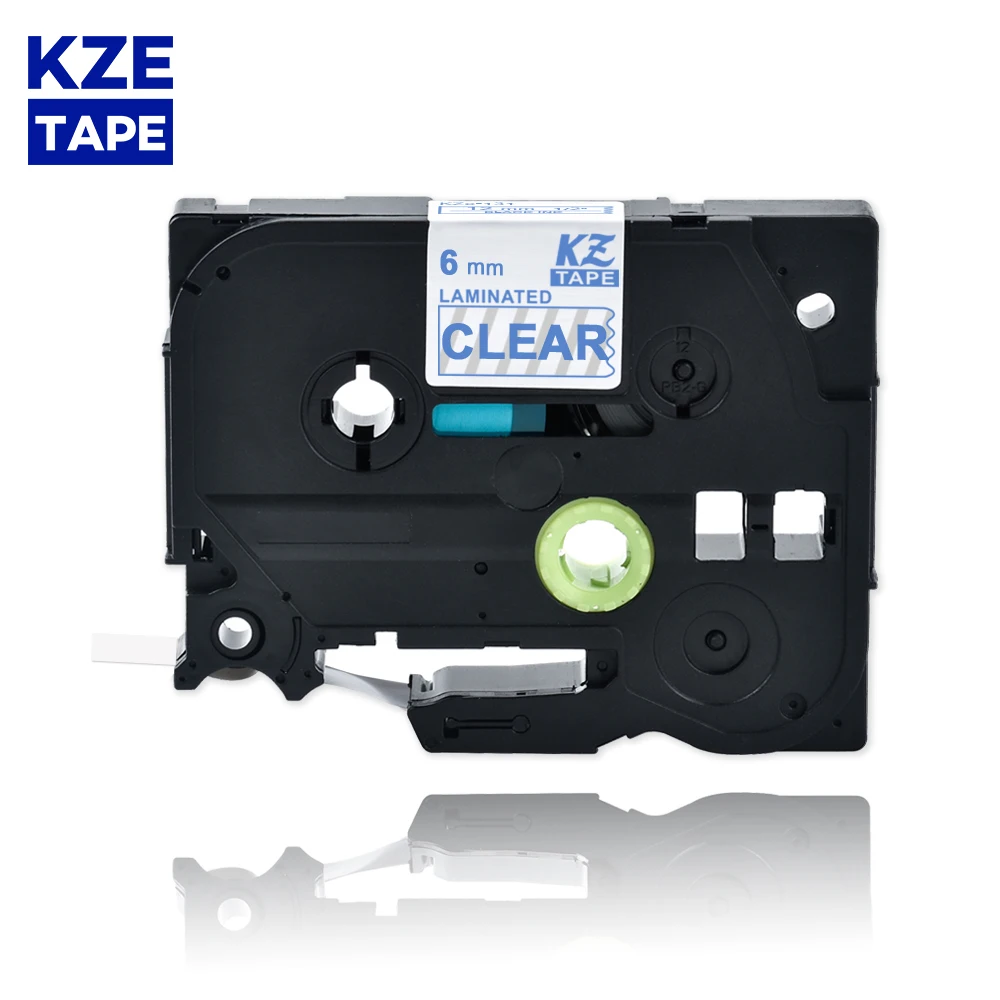 

6mm Tze113 Blue on Clear Laminated Label Tape Cassette Cartridge label ribbon tze tape Tze-113 tze 113 tze113 for P-touch PT