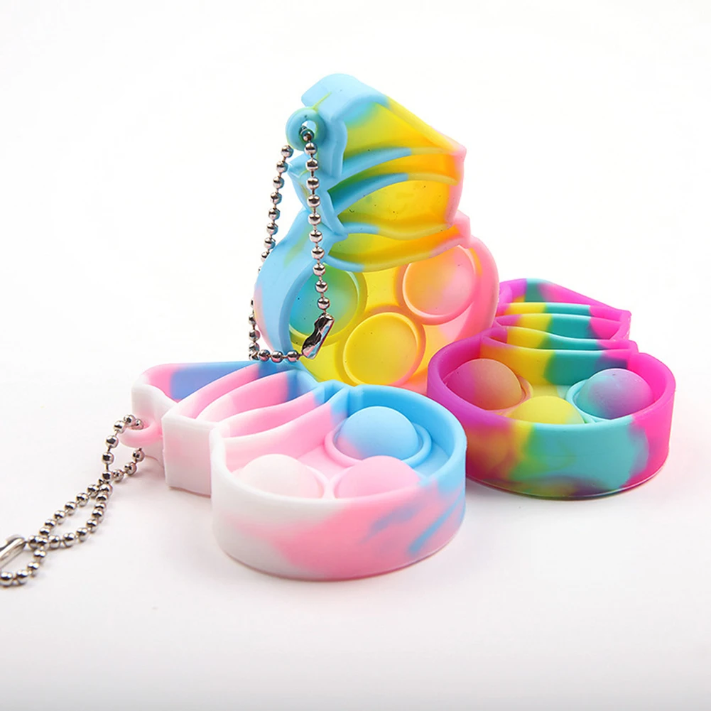 

Stress Relief Toy Kids Snowman Pendant Sensory Anti-Stress Autism Push Bubble Relaxing Game Pendant Environmentally