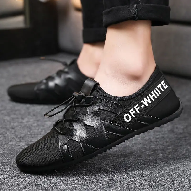 

Men's shoes spring bean shoes men's Korean version of canvas lazy shoes casual tide shoes red and black new one-foot cloth shoes