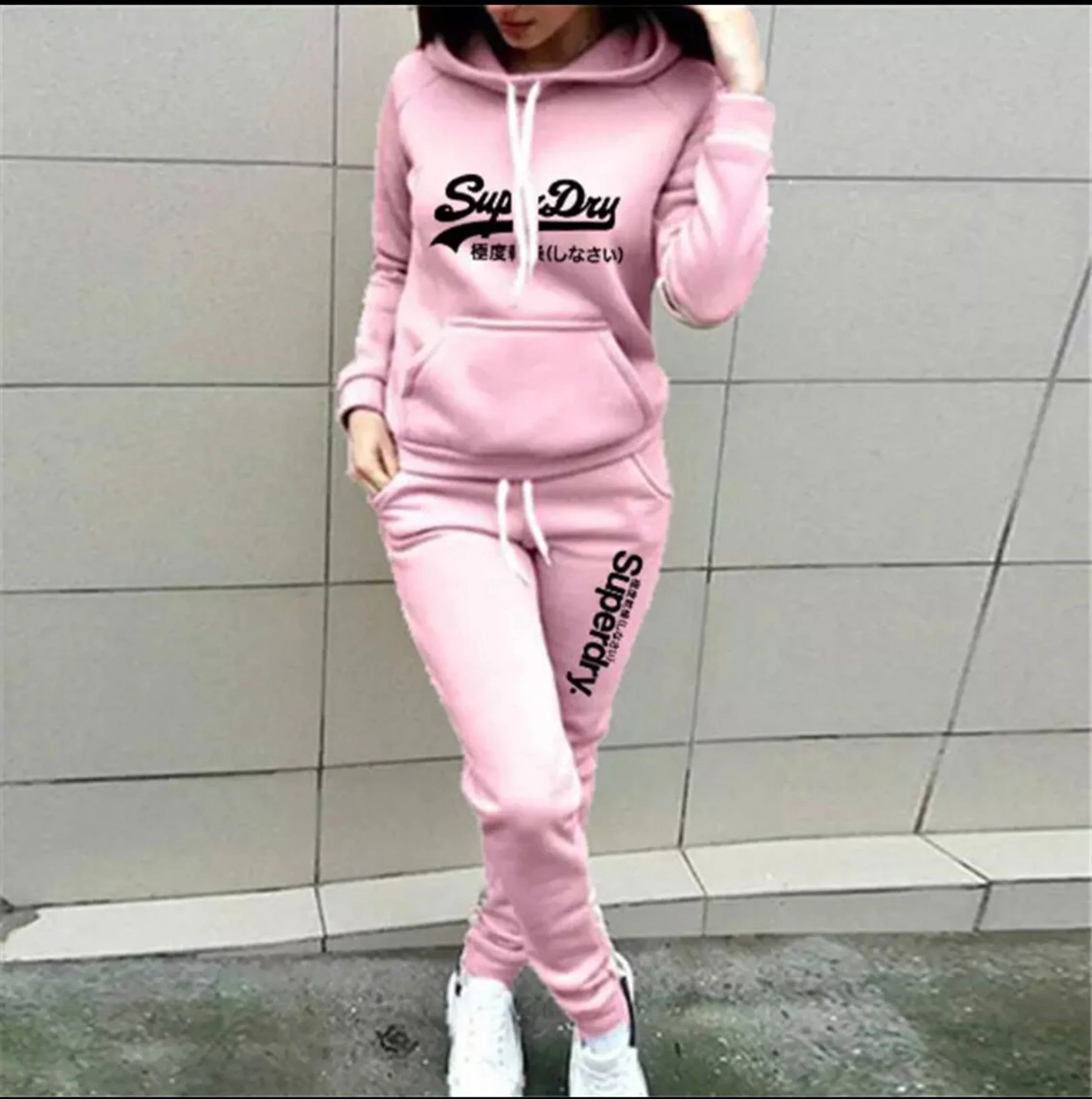 

Two Piece Sets Casual Tracksuit Women Hooded Pullover Hoodies and Pants Suit Outfits Female Sweatshirts Autumn Spring Tracksuits