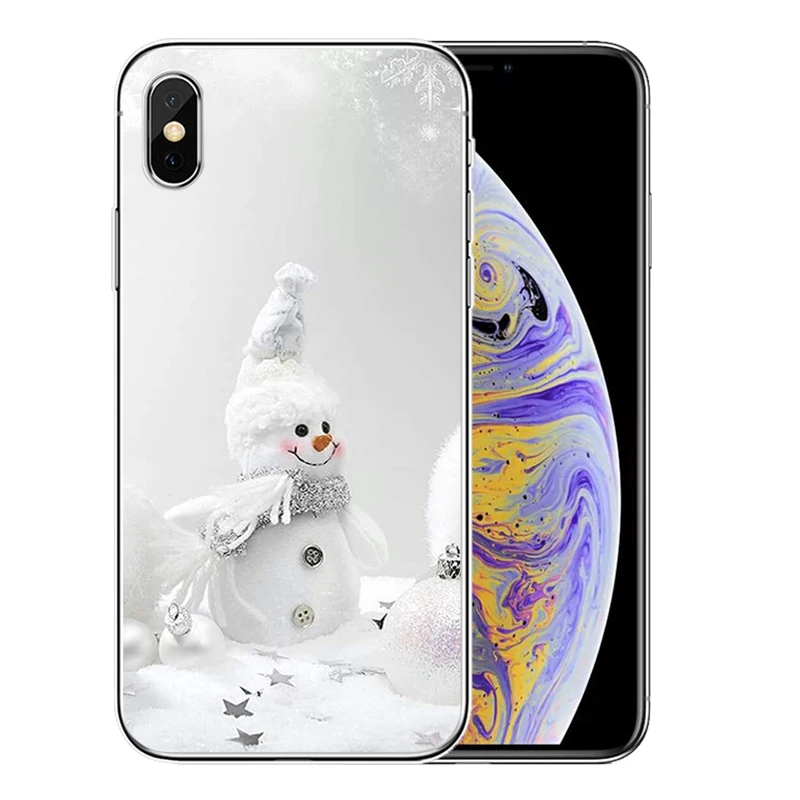 Силиконовый чехол для iphone 12 11Pro Max 11 XR XS X 8 7 6 6S Plus 5 5S SE 2020 с изображением снеговика |