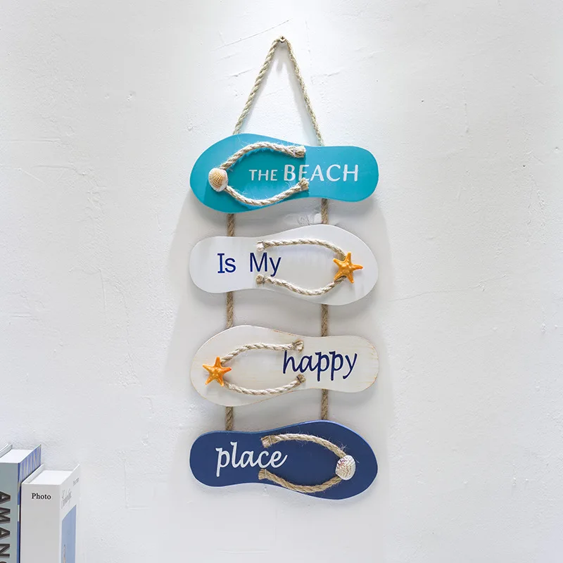 

Домашний подвесной декор в стиле ретро, пляжный стиль, квадруплет, тапочки, подвесное украшение с буквенным принтом, креативное домашнее по...