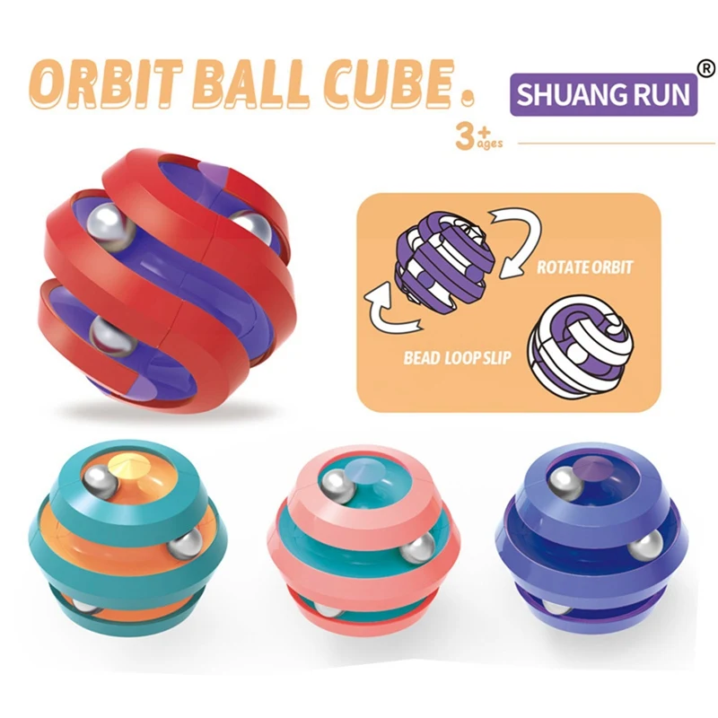 Starry Sky Rotating Bean Toys Decompression Small Beads Spinner Magic Cube Stress Relieve Puzzle Track Ball for Kids Adult |