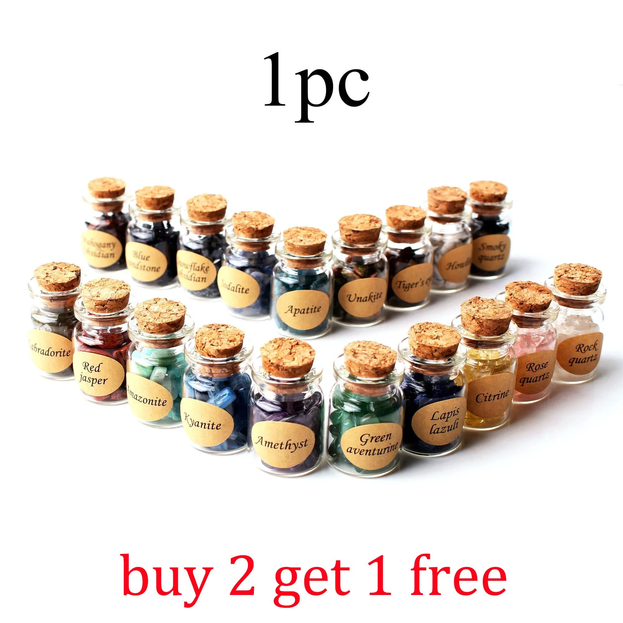 1 шт. стеклянная бутылка с натуральными кристаллами гравия Желая рок чипы упали