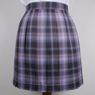 

Women Purple Black Gothic Pleated Plaid Skirt Summer High Waist Harajuku Japanese Students Clothes Cute Sexy Mini Free Shipping