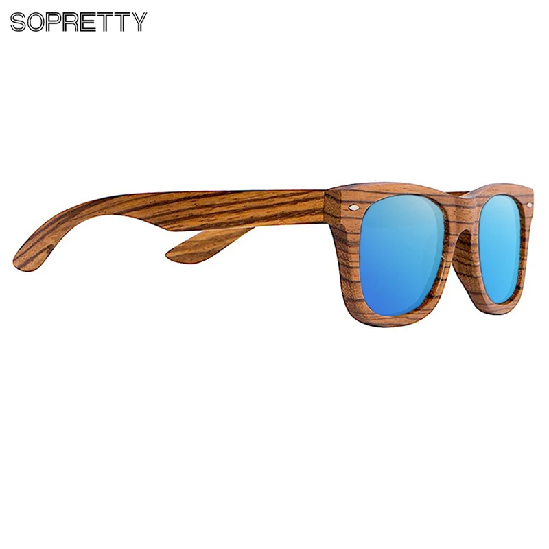 Поляризационные солнцезащитные очки ручной работы из дерева зебры для мужчин и