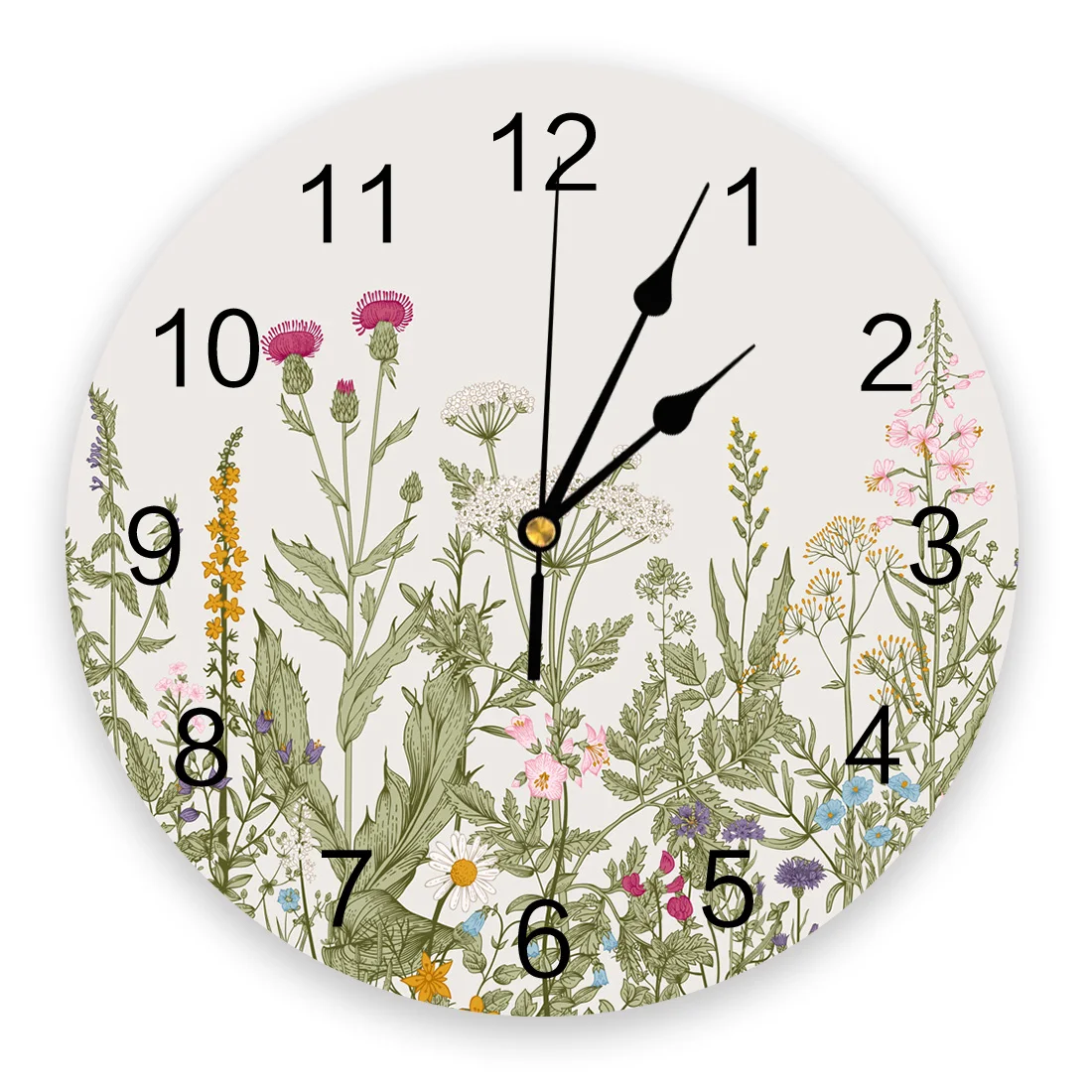 Растения Цветы Листья настенные часы кухня гостиная украшения домашний декор