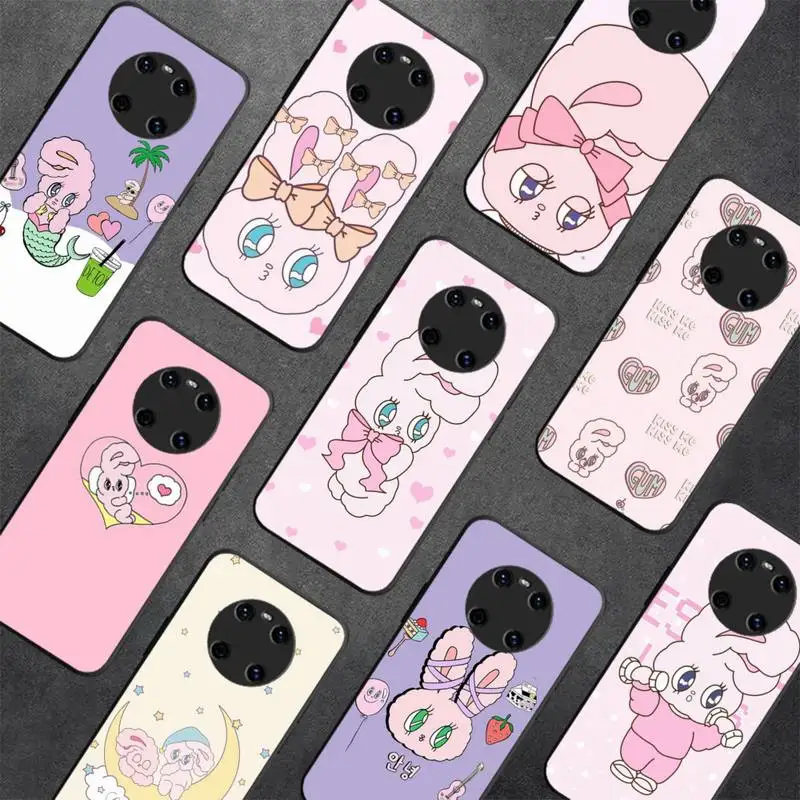 

Cute Pink rabbit Esther Bunny Phone Case For Huawei Y5 Y62019 Y52018 Y92019 Luxury funda case for Mate20lite