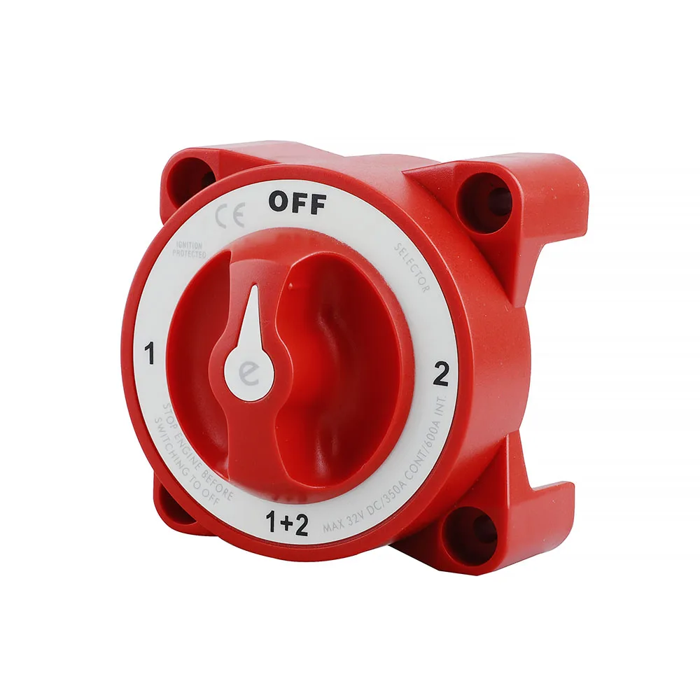 

4 Position 32V 350 Amp E-Series Waterproof Ignition Protected Marine Boat Dual Battery Isolator Switches White or Red