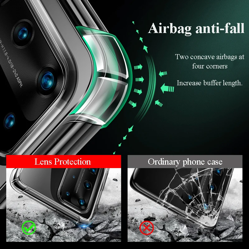

Shockproof Phone Case For Huawei P20 P30 P40 P10 Mate 30 Mate20 Lite For P20 P30 P40 Pro Clear TPU Soft Silicone Case