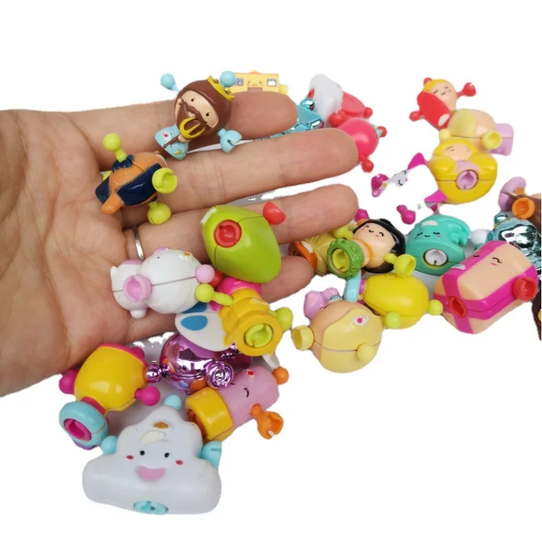 

cartoon kawai bracelet fastener assembly figure model toy for toddler DIY Blocks bracelet educational tools for children