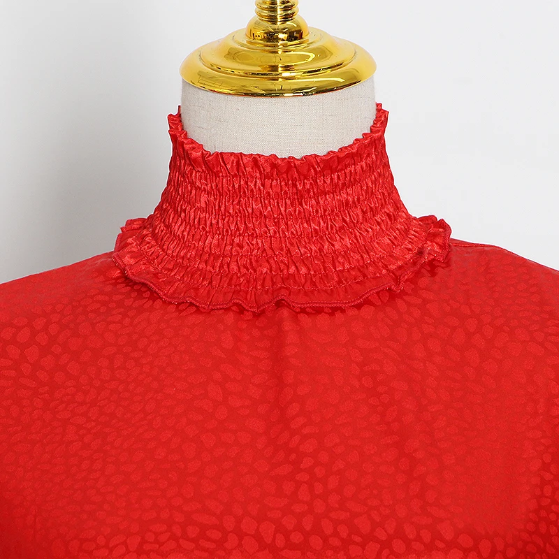 Женское Повседневное платье TWOTWINSTYLE Черное мини-платье с воротником-стойкой