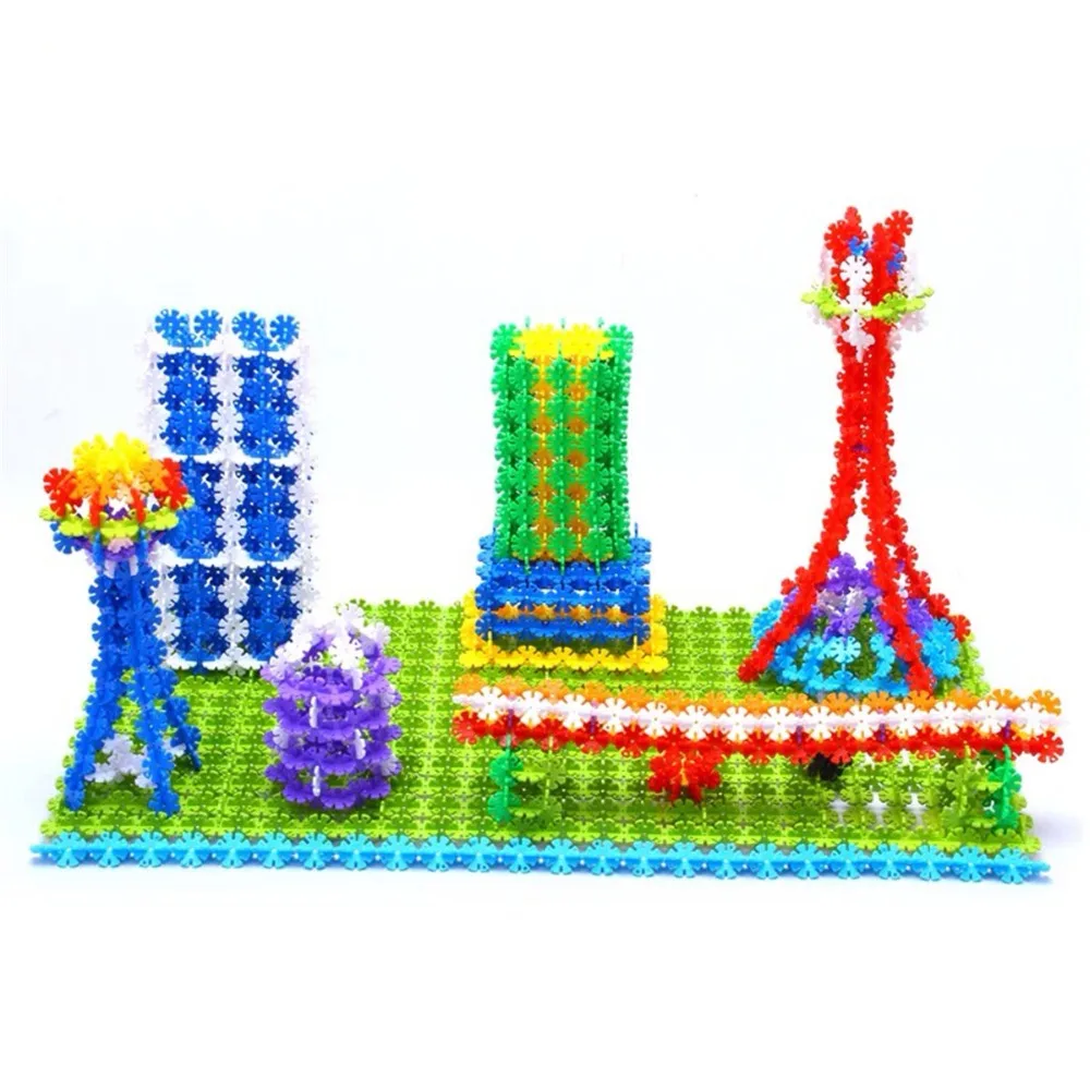 100 шт. строительные блоки снежные чешуйки игрушки Кирпичи DIY сборка Классические