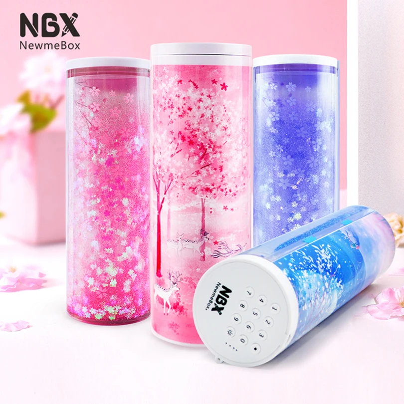 

Kawaii Pencil Box Calculator Pencil Case Big Trousse Scolaire Newmebox Electronic Locks Pen Case Stationery School Pencil Cases