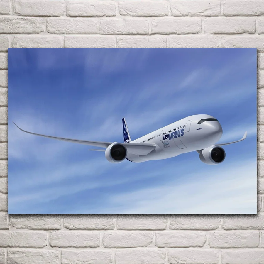 

Airbus A350 Aircraft transport Wallpaper posters on the wall picture home living room decoration for bedroom KM211