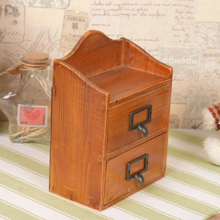 Ретро деревянный ящик для хранения ювелирных изделий настольный офисный