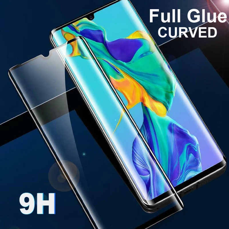 9H HD полное клеевое закаленное стекло Защита экрана для Huawei P30 Pro изогнутый край