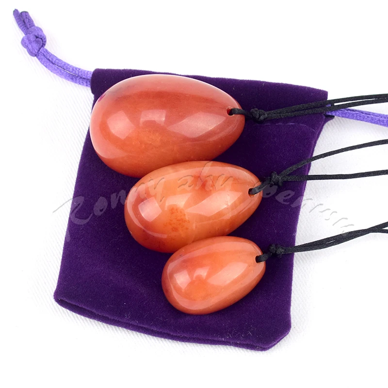 Сверлильные яйца Yoni натуральные красные яшма Кегеля шарики для женщин