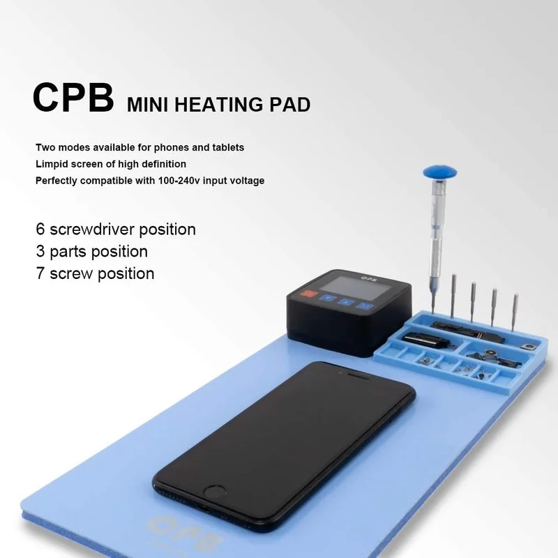 

CPB Heating Pad Compatible with IPad IPhone Smartphone LCD Screen Separator Machine Repair Tools Kits Heat Plate Refurbish Tool