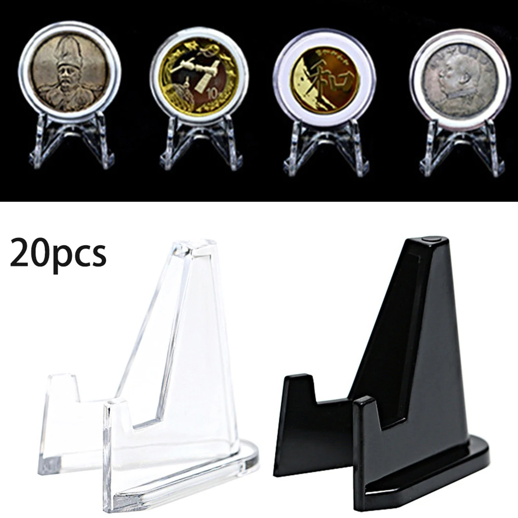 

20pcs Acrylic Collectibles Coins Easel Medal Badge Holder Card Display Show Stand Jewellery Stand Holder Game Card Holder