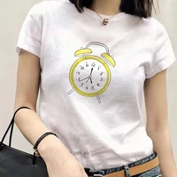 2021 nice clock graphic print t shirt surprise price fashion casual white t shirt fashion soft casual white aesthetic t shirts