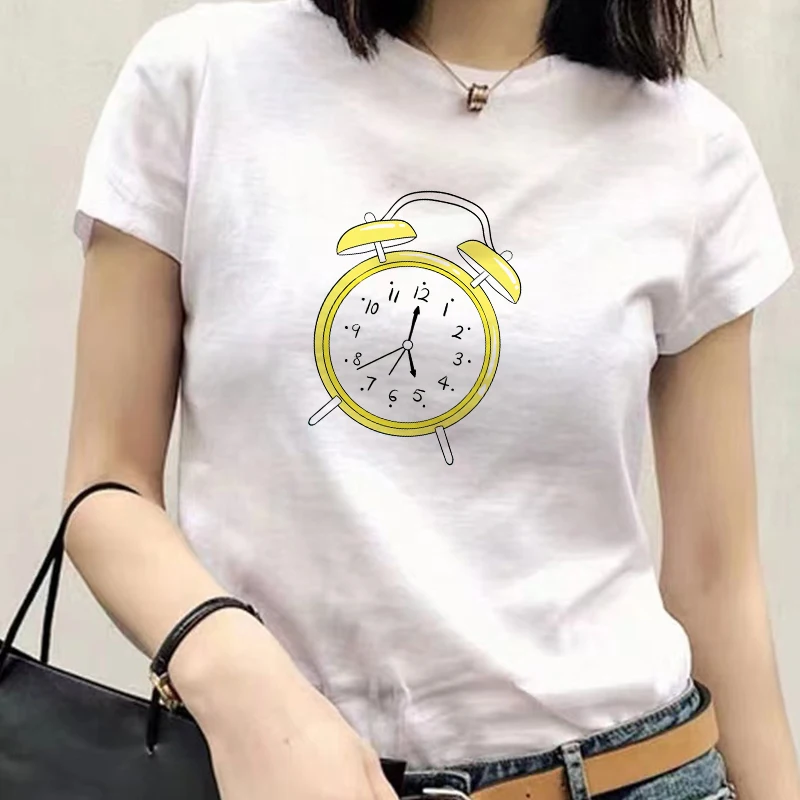 Женская футболка с графическим принтом Повседневная белая коротким рукавом и