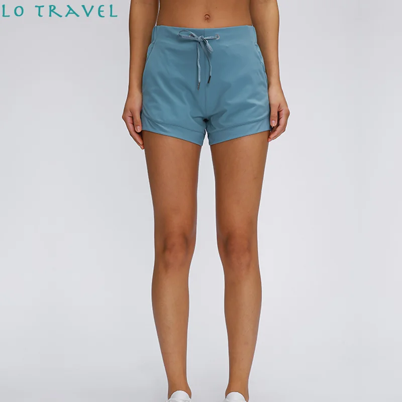 

LOTRAVEL Naked-feel Buttery-Soft Loose Training Pants Women Waist Drawstring Running Fitness Workout Yoga Shorts With Pockets