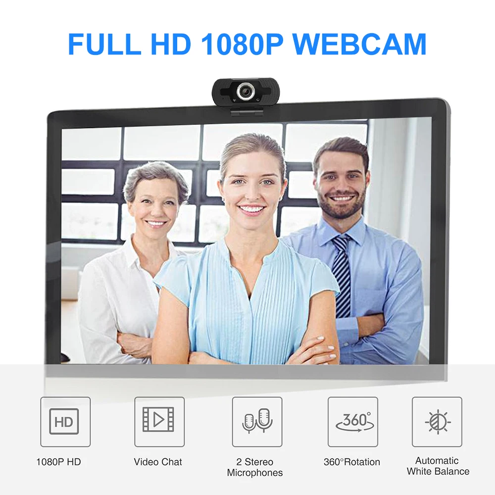 Мини веб камера HD USB Встроенный понижающий микрофон вращение на 360 градусов для